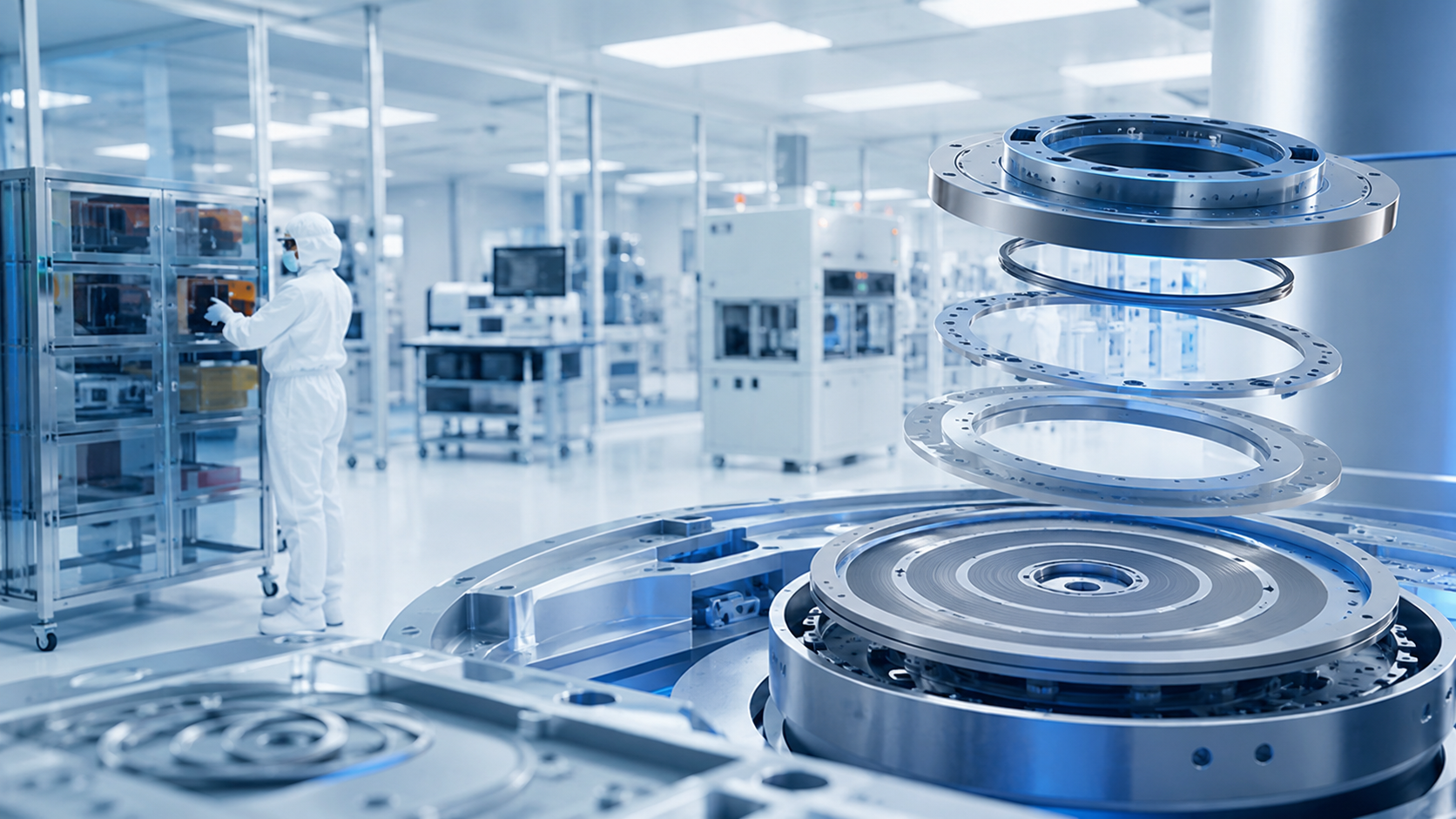 Clean semiconductor manufacturing environment with precision circular components